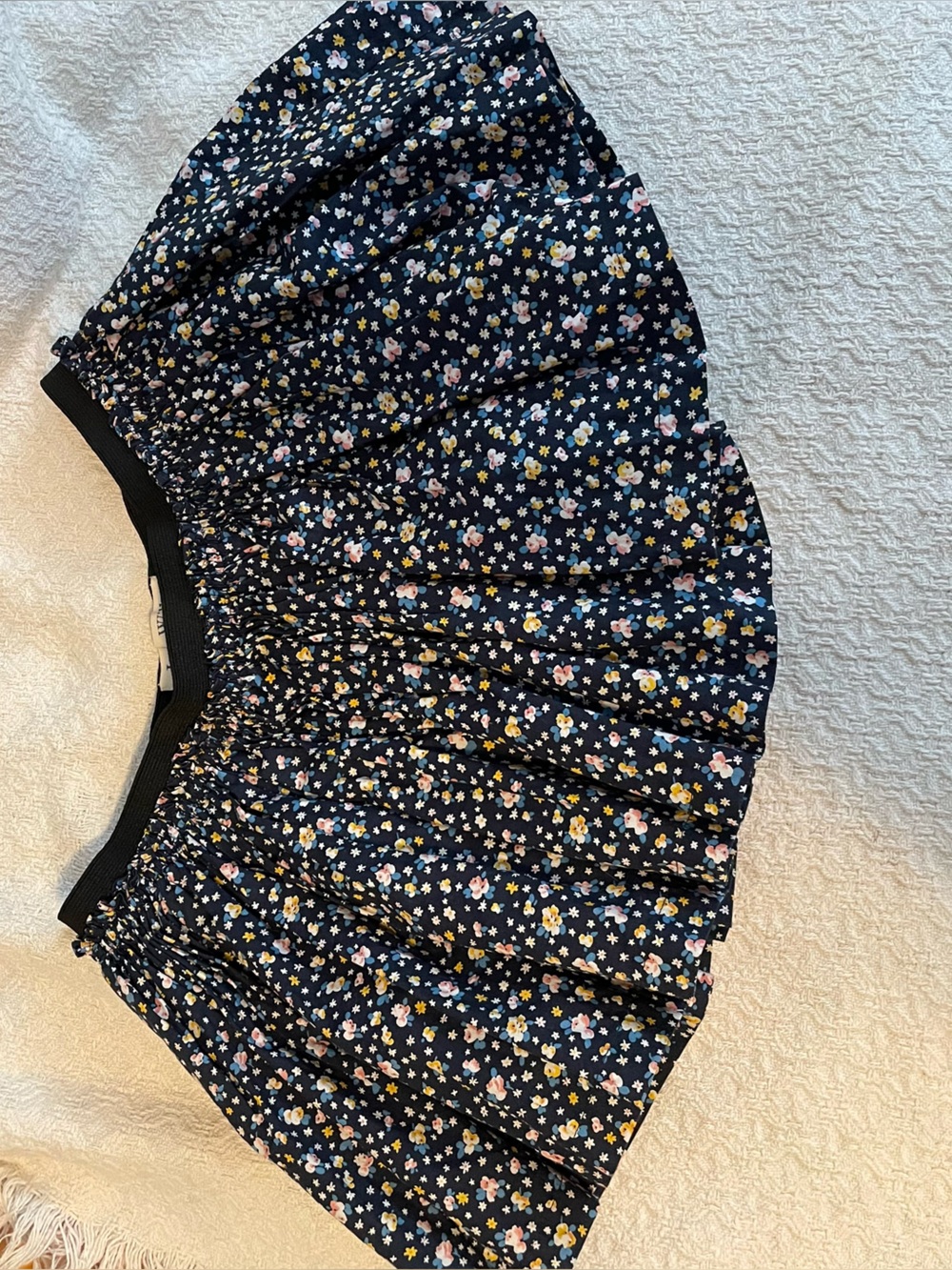 Jack Wills Black Floral Skater Mini Skirt